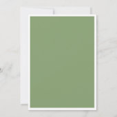Moderner romantischer Minimal Sage Green Bridal Br Einladung (Rückseite)