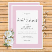 Moderner romantischer Pink & White Bridal Brunch Einladung