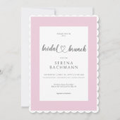 Moderner romantischer Pink & White Bridal Brunch Einladung (Vorderseite)