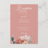 Moderner romantischer Rosa Garten Empfang Begleitkarte (Vorderseite)
