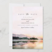 moderner romantischer Sonnenuntergang Save the Dat Einladung (Vorderseite)