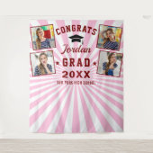 Moderner Rosa Abschluss 4 Foto Stand Hintergrund Wandteppich (Vorderseite)