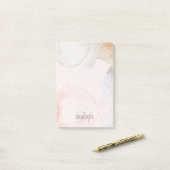 Moderner Rosa abstrakter Monogramm-Name Post-it Klebezettel (Auf Schreibtisch)