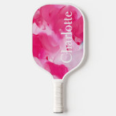 Moderner rosa Abstrakter Pinselstrich Personalisie Pickleball Schläger (Vorderseite)