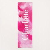 Moderner rosa Abstrakter Pinselstrich Personalisie Yogamatte (Vorderseite)