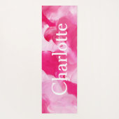 Moderner rosa Abstrakter Pinselstrich Personalisie Yogamatte (Rückseite)