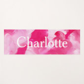 Moderner rosa Abstrakter Pinselstrich Personalisie Yogamatte (Vorderseite (Horizontal))