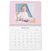 Moderner rosa Baby-Mädchen-Familien-Fotokalender 2 Kalender (Mär 2026)