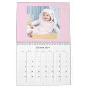Moderner rosa Baby-Mädchen-Familien-Fotokalender 2 Kalender (Jan 2026)
