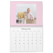 Moderner rosa Baby-Mädchen-Familien-Fotokalender 2 Kalender (Feb 2026)