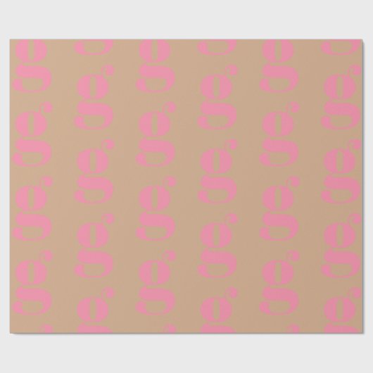 Moderner rosa-beiger Anfangsbuchstabe Geschenkpapier (Flach)