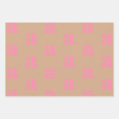Moderner rosa-beiger Anfangsbuchstabe Geschenkpapier Set (Vorderseite 2)