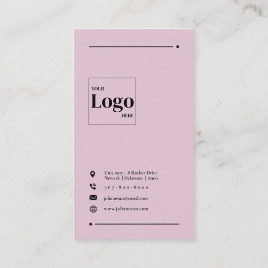 Moderner rosa Beruflicher QR-Code in Verbindung Visitenkarte (Rückseite)