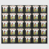 Moderner, rosa Blume Blumenkohl Abschluss Klasse 2 Geschenkpapier (Flach)