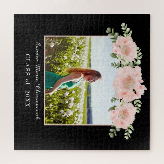 Moderner, rosa Blume Blumenkohl Abschluss Klasse 2 Puzzle (Horizontal)