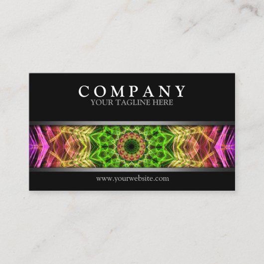 Moderner rosa BlumeMandala Visitenkarte (Vorderseite)