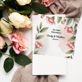 Moderner rosa Blumendesigner Danke Karte