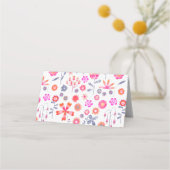 Moderner Rosa Blumengarten Boho Platzkarte (Rückseite)
