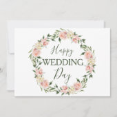 Moderner Rosa Blumenkraut zum Hochzeitstag Karte (Vorderseite)