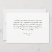 Moderner Rosa Blumenkraut zum Hochzeitstag Karte (Rückseite)