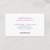 Moderner Rosa Blütenschwarz und weiße Streifen Sal Visitenkarte (Rückseite)