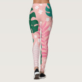 Moderner rosa botanischer Aktiv-Verschleiß Leggings (Rückseite)