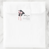 Moderner rosa Bow Coquette Graduation Cap Abschlus Quadratischer Aufkleber (Tasche)