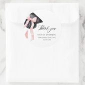 Moderner rosa Bow Coquette Graduation Cap Abschlus Runder Aufkleber (Tasche)