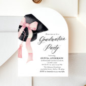 Moderner rosa Bow Graduation Cap Abschluss Arched Einladung