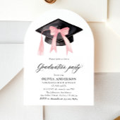 Moderner rosa Bow Graduation Cap Abschluss Arched Einladung