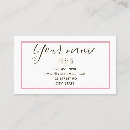 Moderner rosa Bow Stilvoll einfach Visitenkarte (Rückseite)