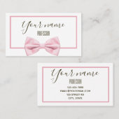 Moderner rosa Bow Stilvoll einfach Visitenkarte (Vorne/Hinten)