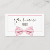 Moderner rosa Bow Stilvoll einfach Visitenkarte (Vorderseite)