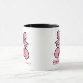 Moderner rosa Brustkrebs Krieger-Individuelle Name Tasse (Zentrum)