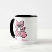 Moderner rosa Brustkrebs Krieger-Individuelle Name Tasse (Vorderseite Links)