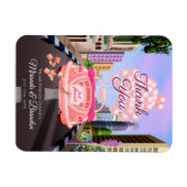 Moderner rosa Cartoon Auto mit Balloons Vielen Dan Magnet (Horizontal)