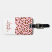 Moderner rosa Choco Tierdruck-Girly Gepäckanhänger (Vorderseite horizontal)