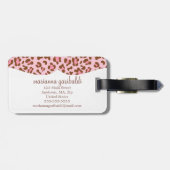 Moderner rosa Choco Tierdruck-Girly Gepäckanhänger (Rückseite horizontal)