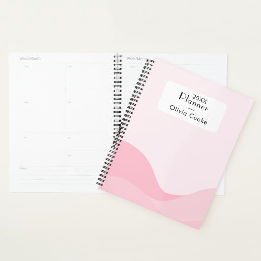 Moderner rosa Digitalplaner mit Individuelle Name Planer (Anzeige)