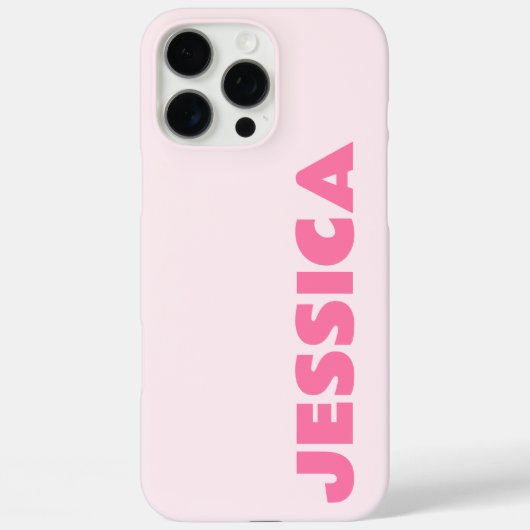 Moderner rosa Einfache Bezeichnung Personalisiert Case-Mate iPhone Hülle (Rückseite)