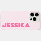 Moderner rosa Einfache Bezeichnung Personalisiert Case-Mate iPhone Hülle (Rückseite (Horizontal))