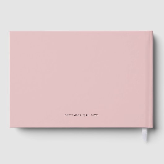 Moderner, rosa Florals Hochzeitstag Gästebuch (Rückseite)