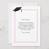 Moderner rosa Foto Abschluss Dankeskarte (Rückseite)