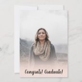 Moderner, rosa Foto-Abschluss Einladung (Rückseite)