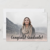 Moderner, rosa Foto-Abschluss Einladung (Rückseite)