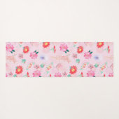 Moderner Rosa Garten Blumen Yogamatte (Rückseite (Horizontal))