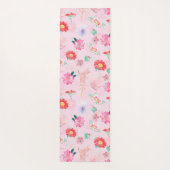 Moderner Rosa Garten Blumen Yogamatte (Rückseite)