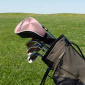 Moderner rosa gebürsteter Metal-Look Graue Textbez Golf Headcover (In SItu)