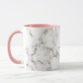 Moderner rosa geometrischer Marmor Personalisiert Tasse (Links)