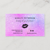 Moderner rosa Glitzer Chic Girl Pink Make-up Visitenkarte (Rückseite)